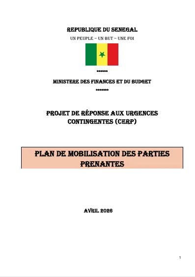 Miniature — Projet CERP Senegal Plan de Mobilisation des Parties Prenantes