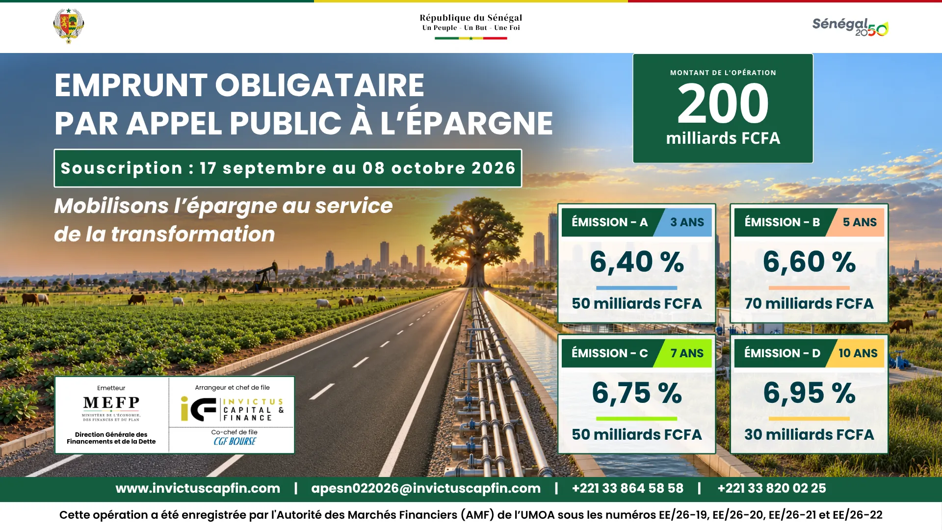 Deuxième opération d’Appel Public à l’Épargne de l’année 2026 : mobilisons l’épargne au service de la transformation