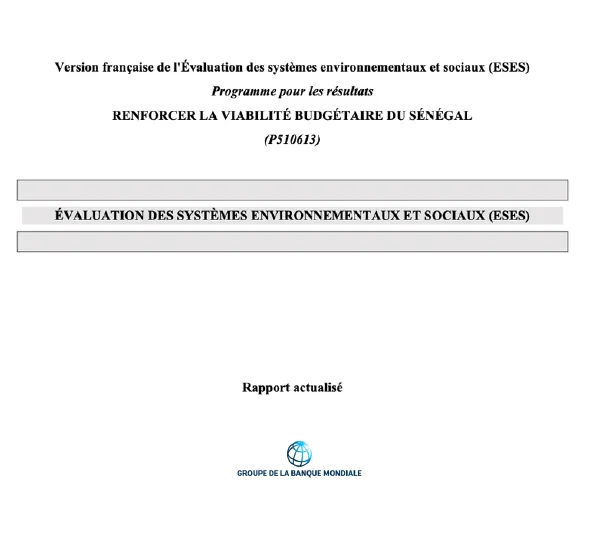 Miniature — Evaluation des Systèmes environnementaux et sociaux   PforR SENFISCALE